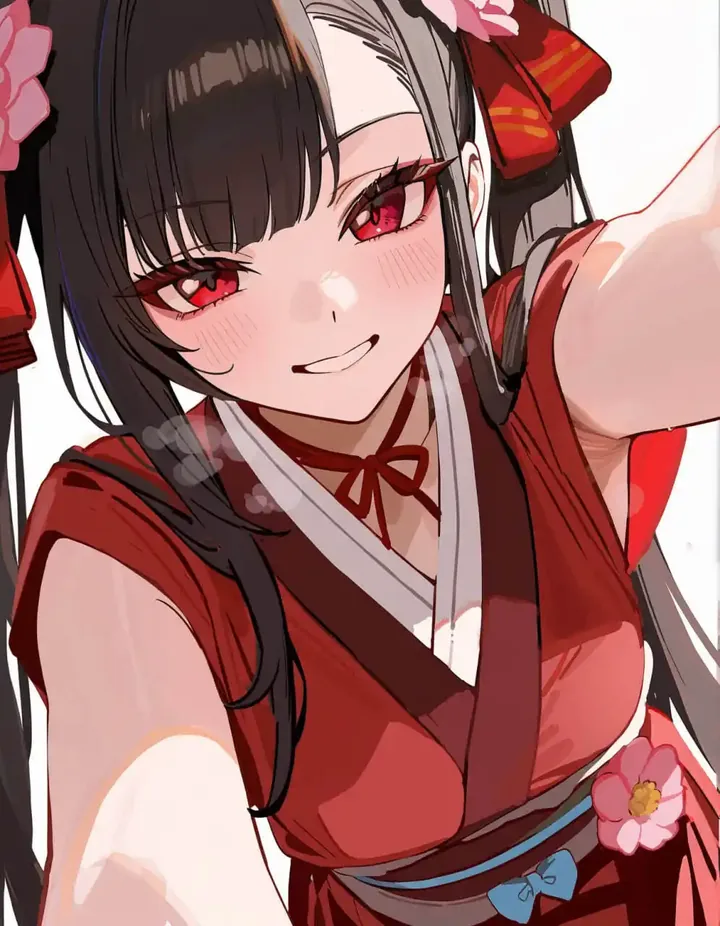 风月公开封面：红衣二次元人物插画